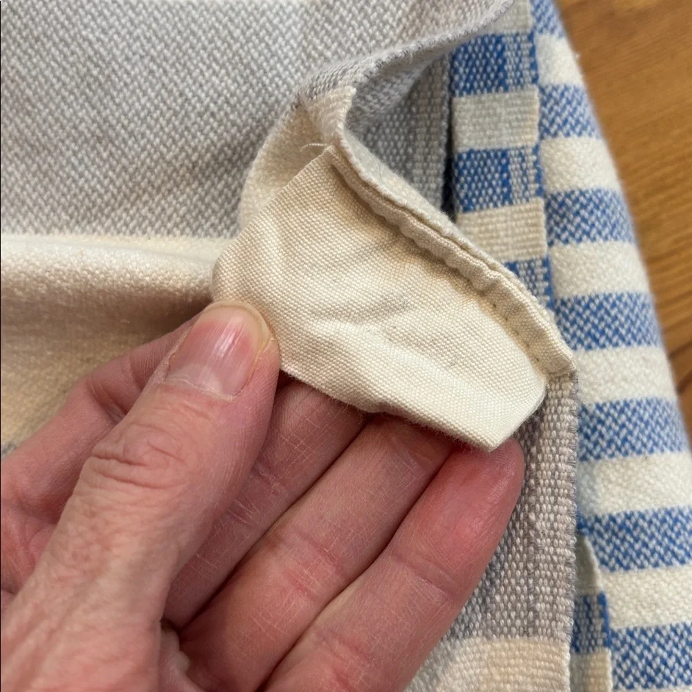 TURKISH COTTON Fringe Towel Whale 1891 Stripe Blue 35” x 70”